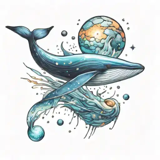 A Cosmic Whale Swimming Through A Galaxy Made Of Travel Destinations