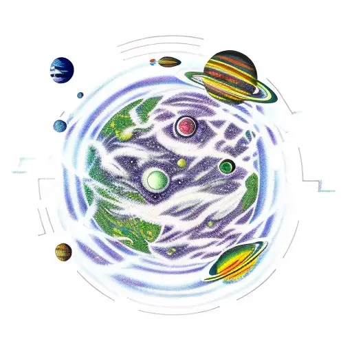 Intergalactic Monster In Outer Space That Is About To Devour A Planet Whole