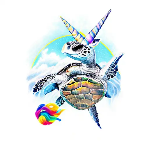 Sea Turtle And Unicorn