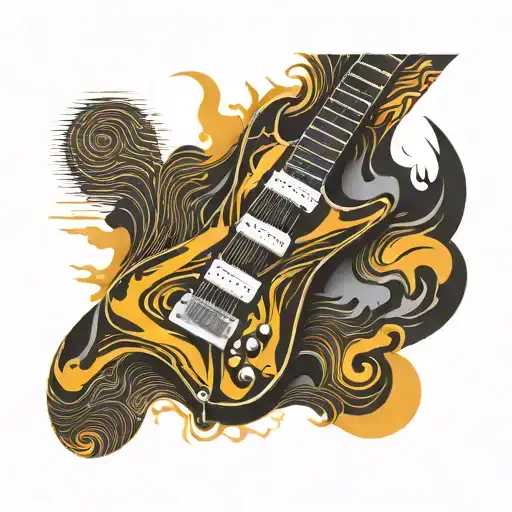 An Abstract Geometric Design Inspired By The Sound Waves Of An Electric Guitar Solo
