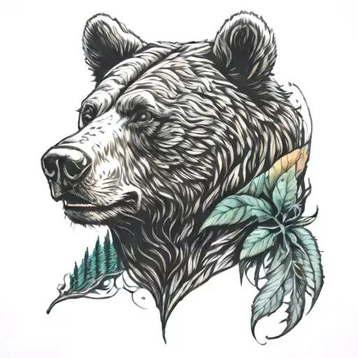 Bear Head Merged Will Forest