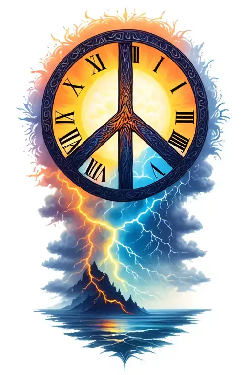 Peace And Lightining Storm And Time And Nature