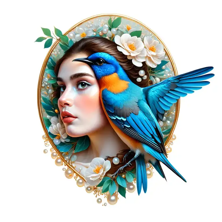 Bluebird And Pearls Feminine