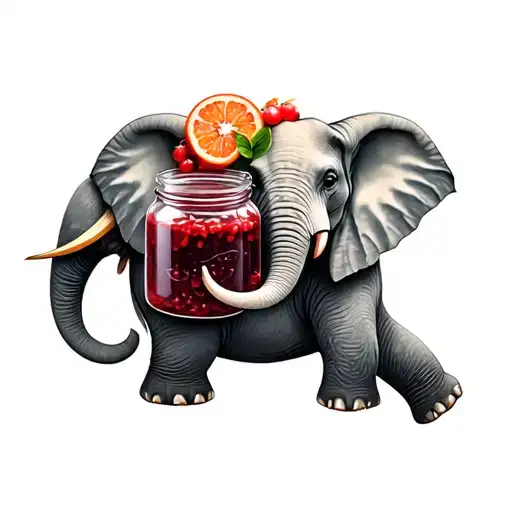 Elephant Holding A Jar Of Jam Jar