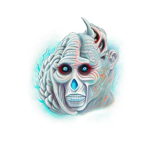 Demon With A Deep Brain Battling With A Man With A Deep Heart