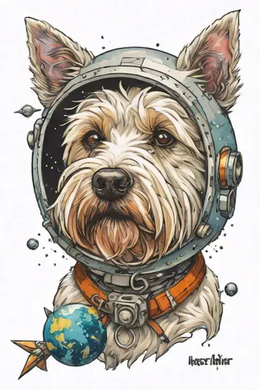 A West Highland White Terrier In Space Themed