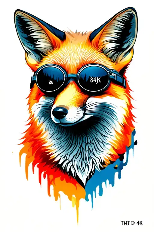 Fox Head And Shoulders Wearing Aviator Goggles