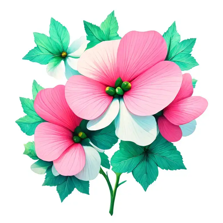 Four Leaved Clover And Blooms