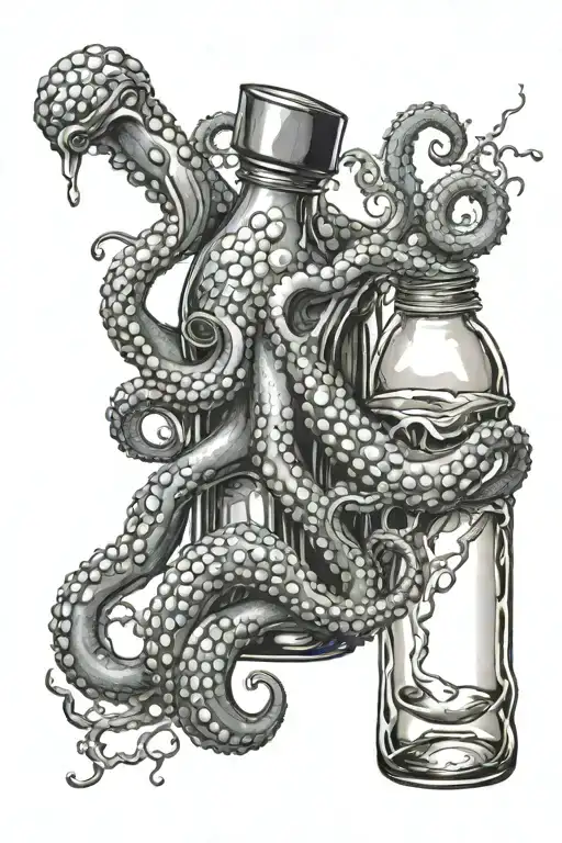 Octopus Squeezing Bottle Of Lightning