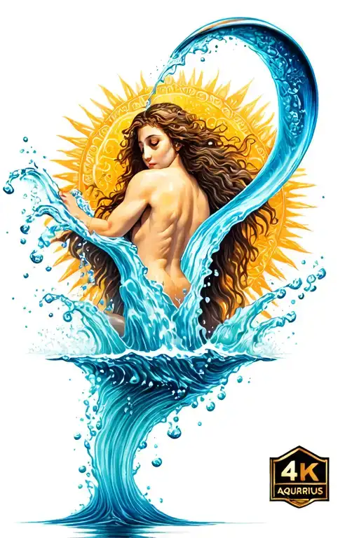 Aquarius Pouring Water Into The Ocean