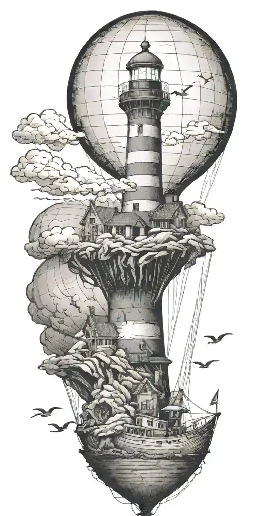 Light House Hot Air Balloon Shipwreck