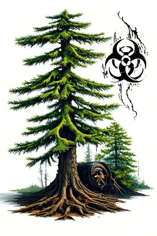 Biohazard Waste Sleeve Tatto Pine Tree