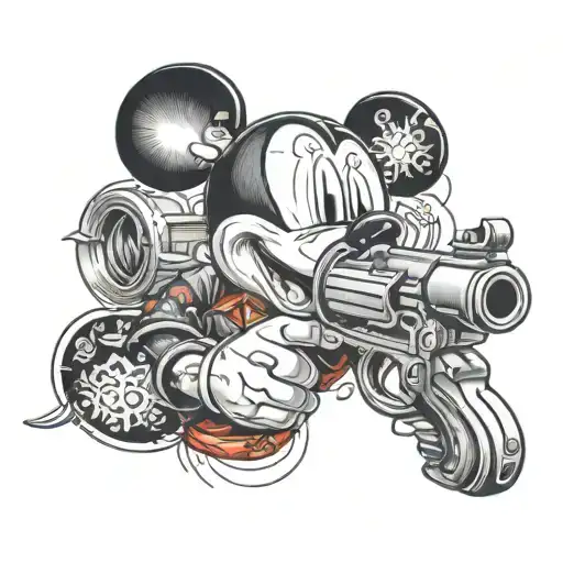 Mickey Head With Gun
