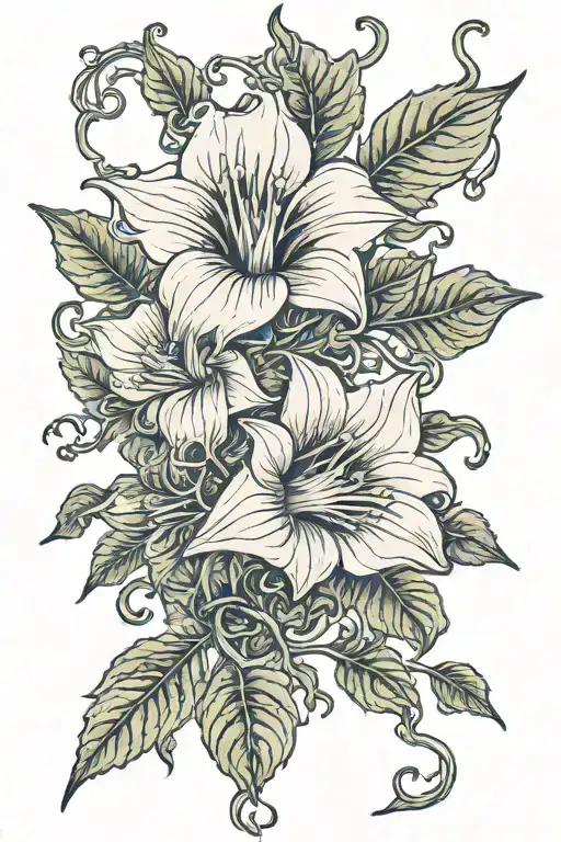 Long Thin Moonflower Vine