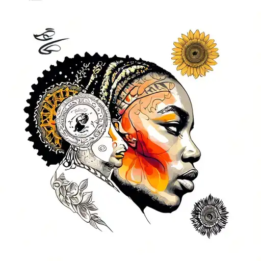 Black History Inspired Tattoo Featuring Iconic Symbols