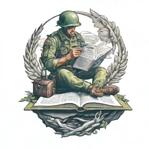 Fallen Soldier Reading A Book