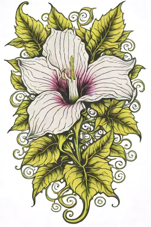 Single Vine Of Moonflower