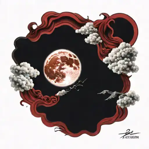 Dark Red Full Moon