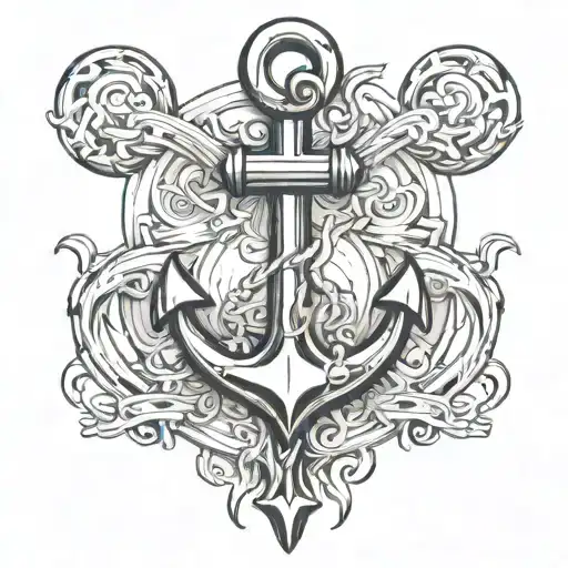 Anchor Combined With Outline