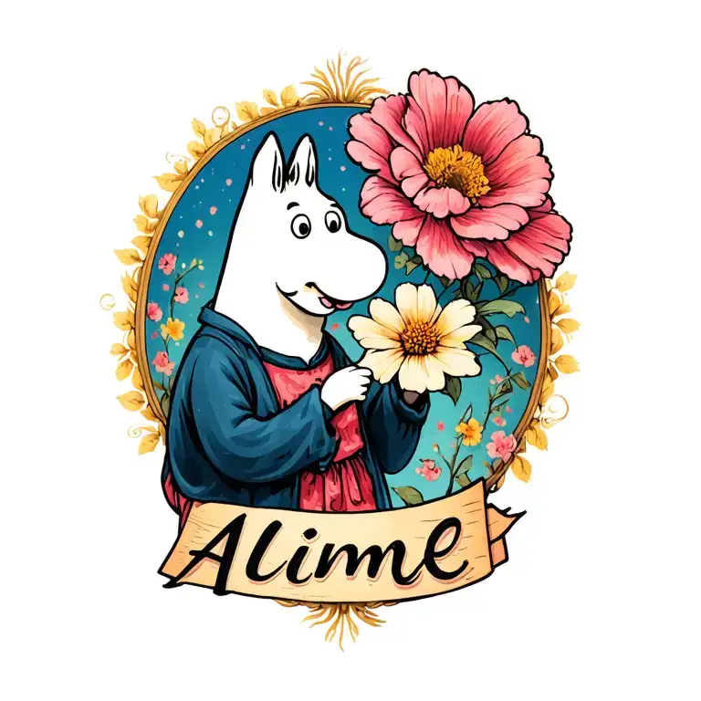 Moomin Holding The Name Aimee