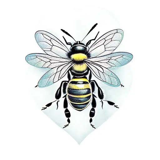 Honey Bee Inside A Love Heart