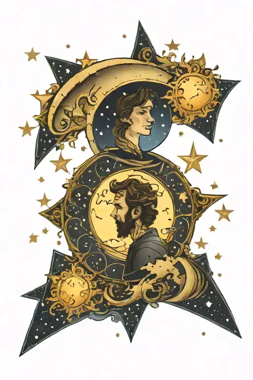 Moon And Stars With Cassian Written In The Stars