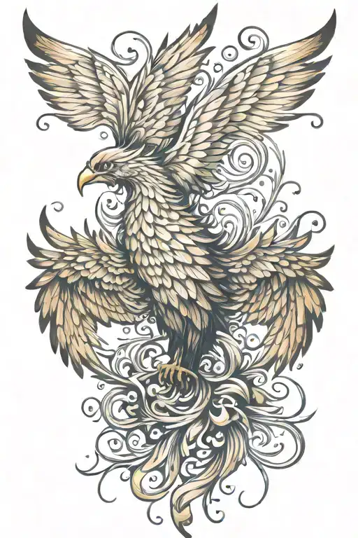 Aesthetic Phoenix Wings Spread Bright