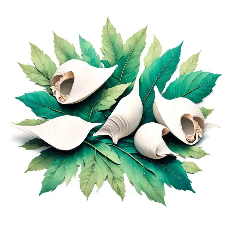 Paper Crains Resting On Greek Leafs