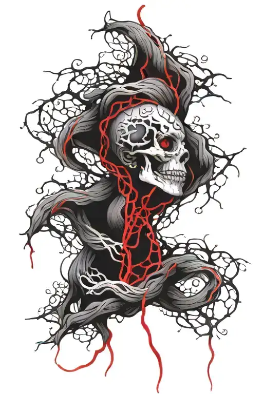 Black Background Red Threads