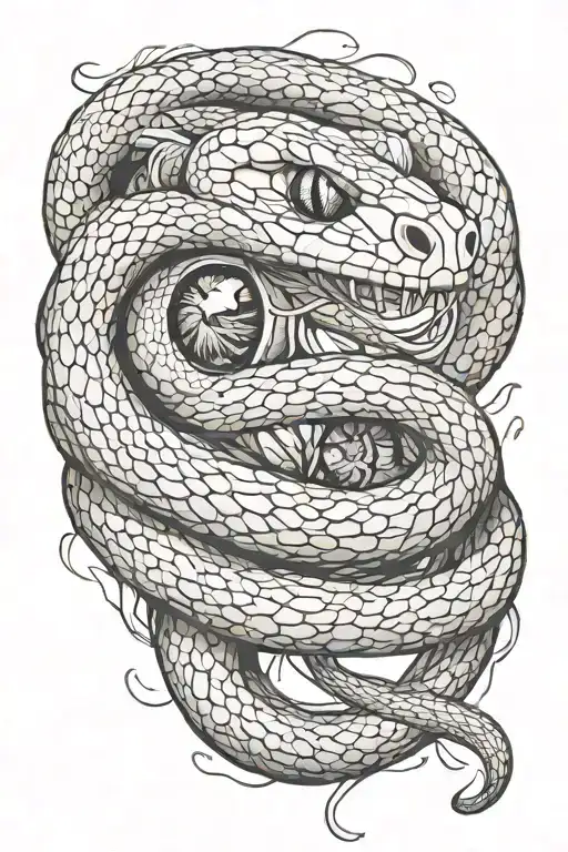 Snake Surrounded By Eyes