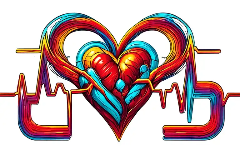 Heartbeat Line Forming Initials Ctb