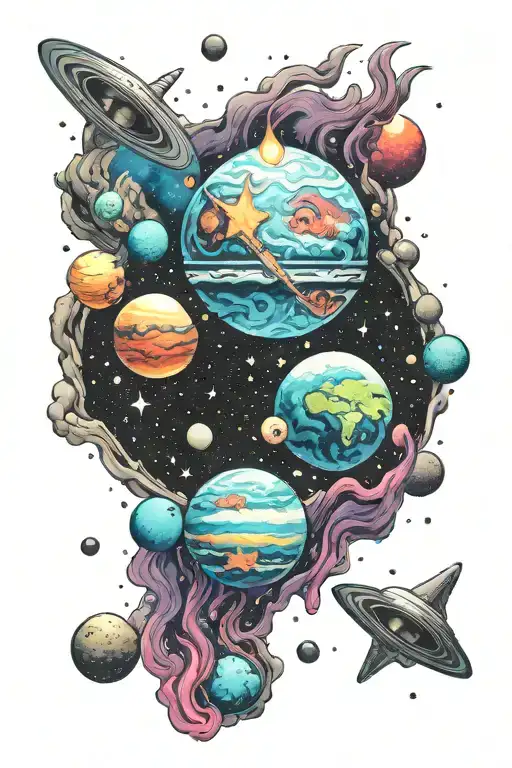 Colorful Galaxy In Space Scene