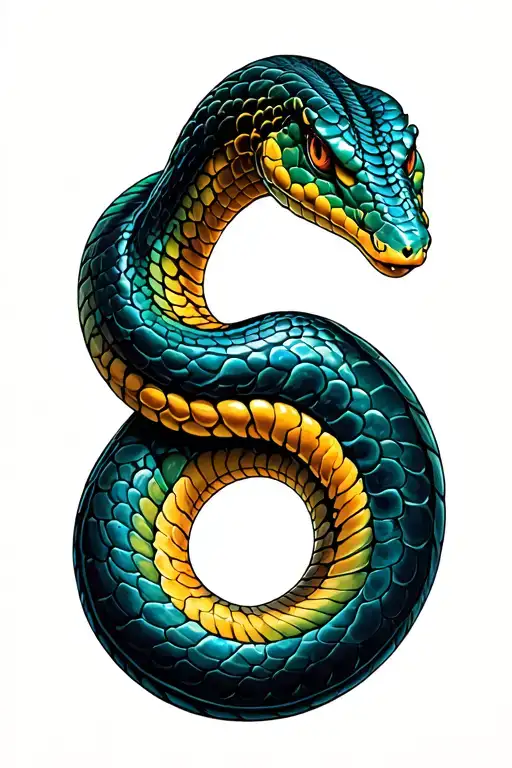 Semi Colon Snake Coiled