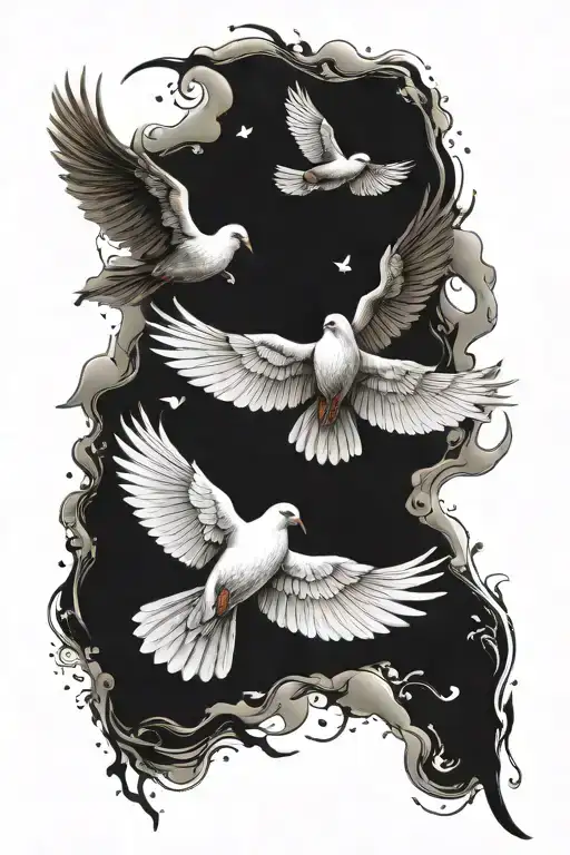 Mom And Dove Flys Away