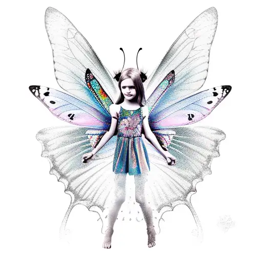 Small Fairy And Butterfly