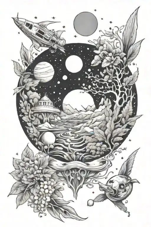 Space And Nature Scene