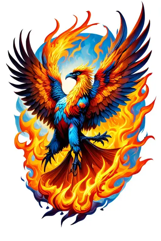Phoenix Rising From Flames