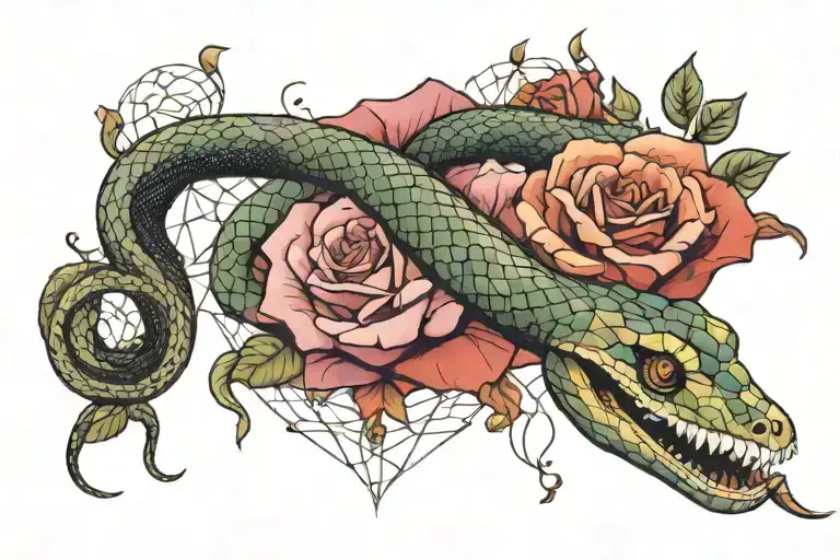 Roses Inside The Snake That Eats Itself Geometric Shapes