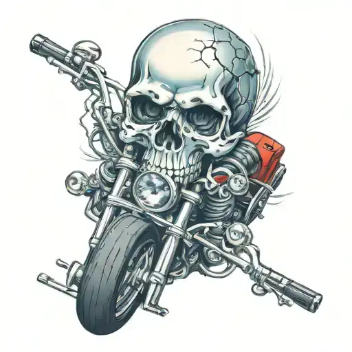 Skull Harley Davidson Motorcycle