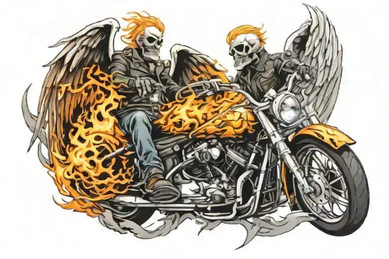 Ghost Rider And Angel Wings