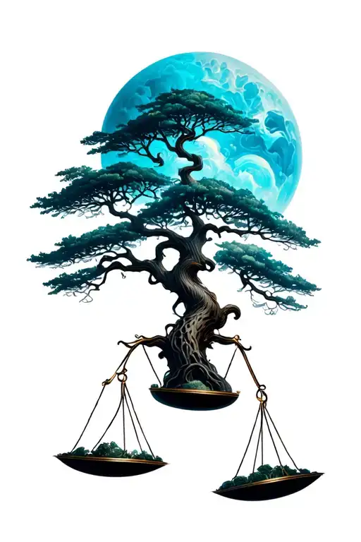 Libra Tree With Spaces For 5 Names