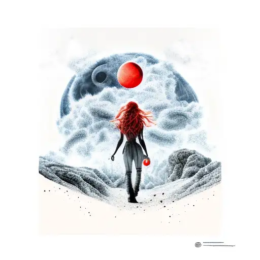 Bad Wolf With Lava And Red Moon