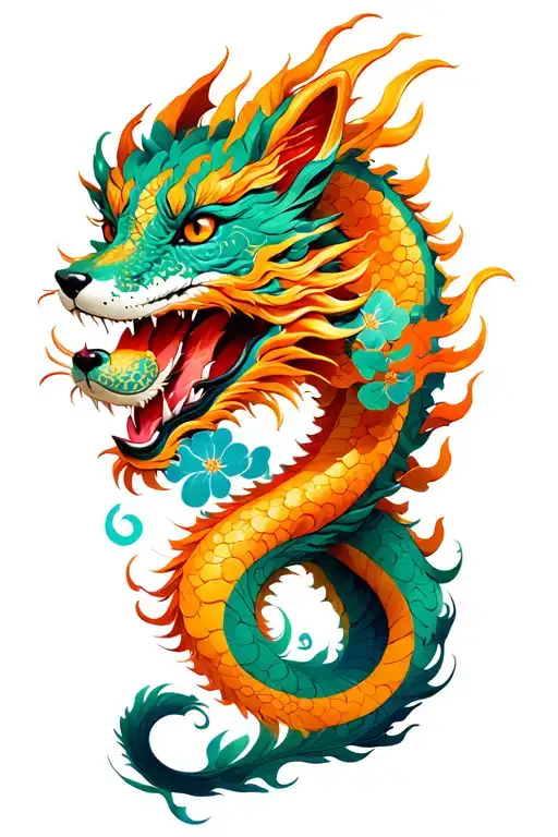 Kitsune And Dragon Wrapped