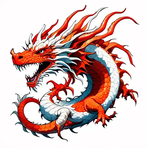 White And Red Dragon