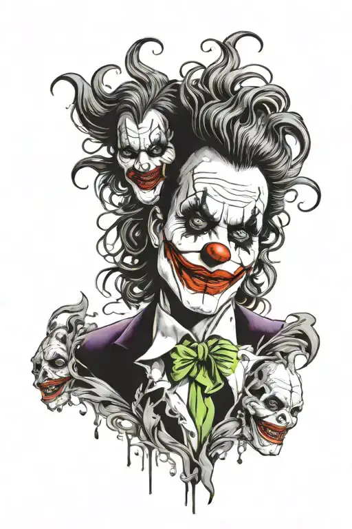 Comedy And Tradgey Mask Woman Merged Into Tradgey Mask And Joker Merged Into Comedy Mask