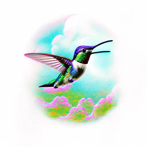 Hummingbird In The Clouds