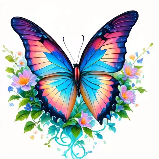 Vine Flower Butterfly Flying