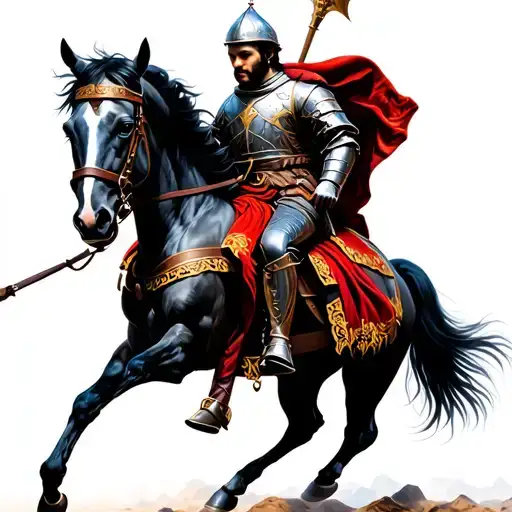 Medieval Knight Riding A Horse