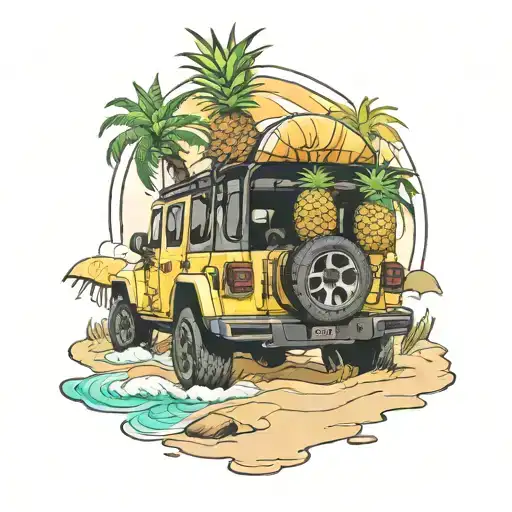 Jeep Gladiator Beach Pineapples Inside