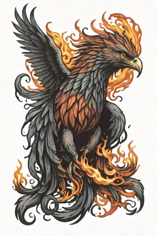 Phoenix Rising From Flames